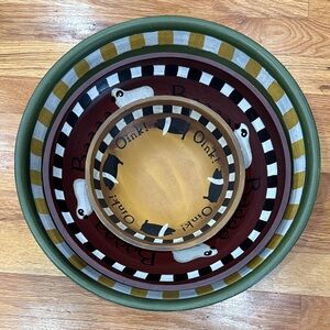 Farmhouse Animal Print Decorative Wooden Bowls (Set of 3)